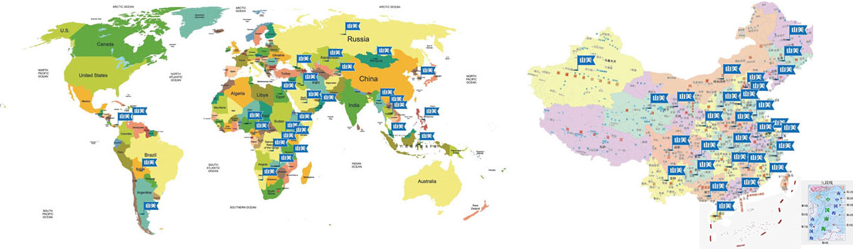 山美国内外市场分布图